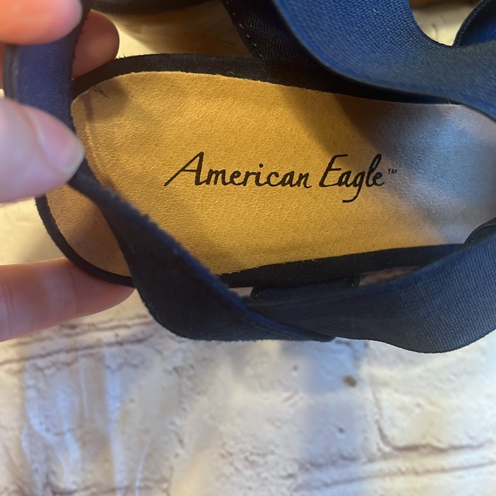 NWOT American Eagle Navy Blue Wedges - Picture 3 of 4